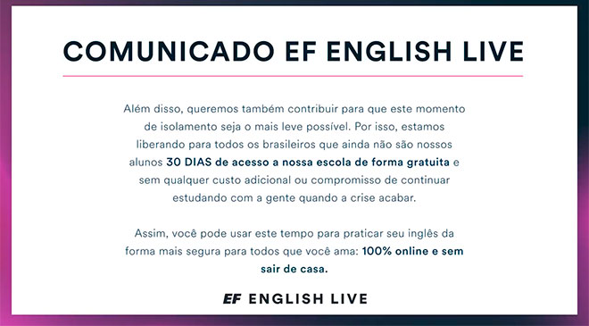 Curso de Inglês Grátis por 30 dias - CETEF